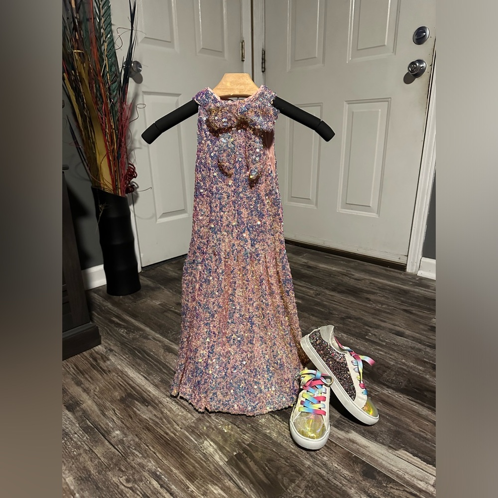 GB Girls Pink and Blue Halter Sundress